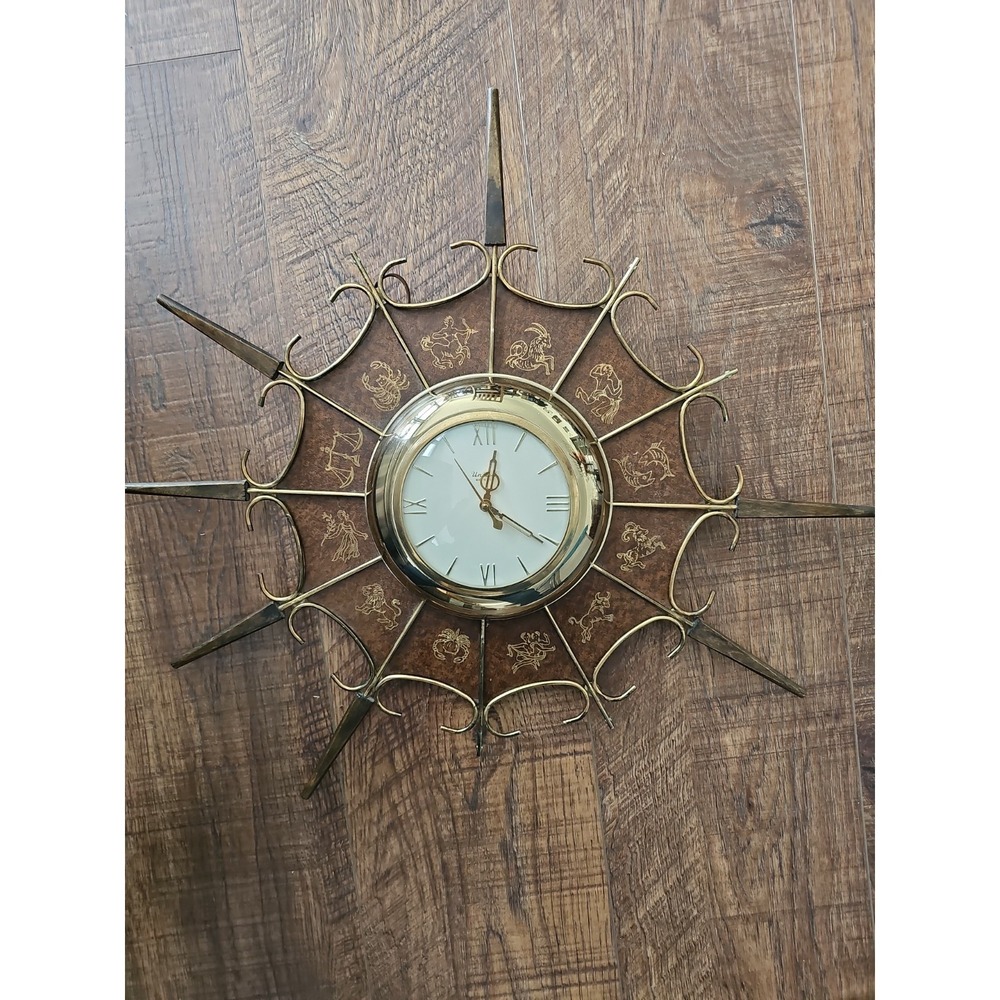 Vintage 50's United #203 Elec Starburst Zodiac Wall Clock Works, Restoration